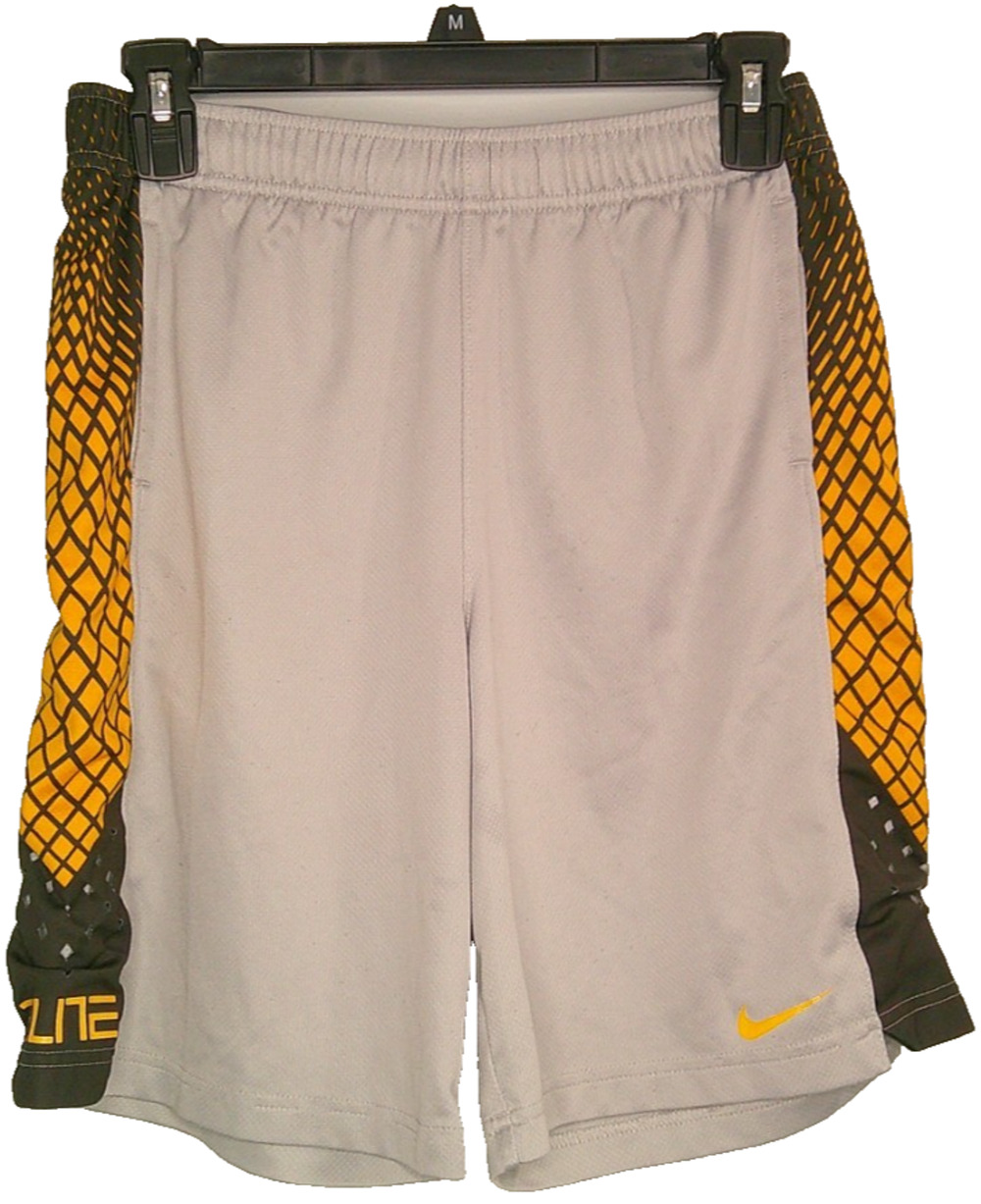 NIKE Kids Dri-FIT Gray Graphic Printed Shorts Size Youth Medium